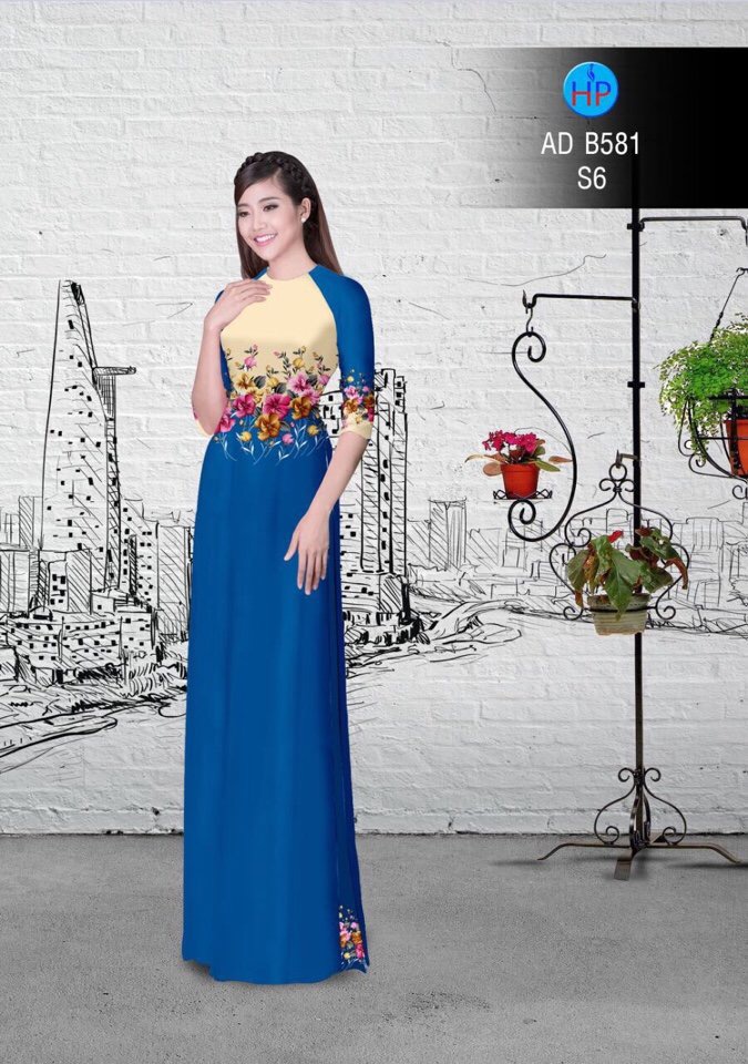 Vải áo dài hoa ngay eo AD B581 - Ảnh 17