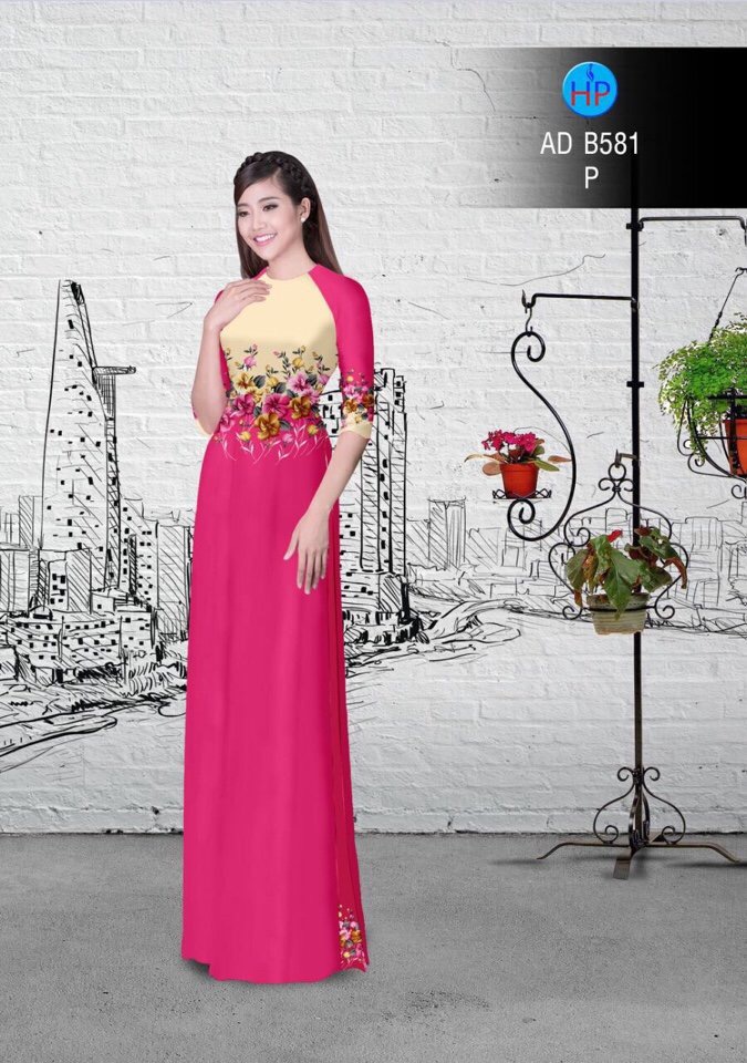 Vải áo dài hoa ngay eo AD B581 - Ảnh 13