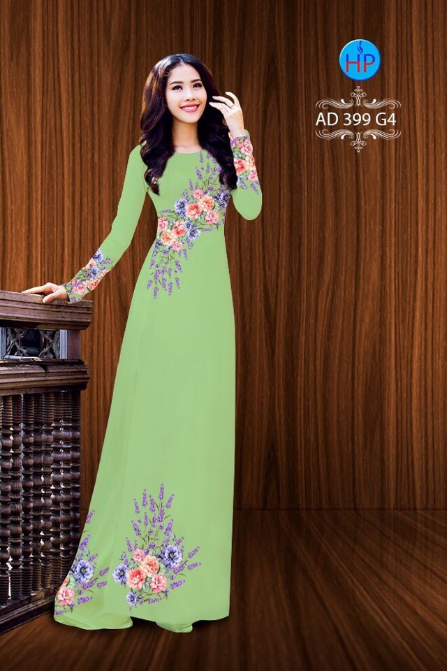 Vải áo dài hoa trên dưới AD 399 - Ảnh 12