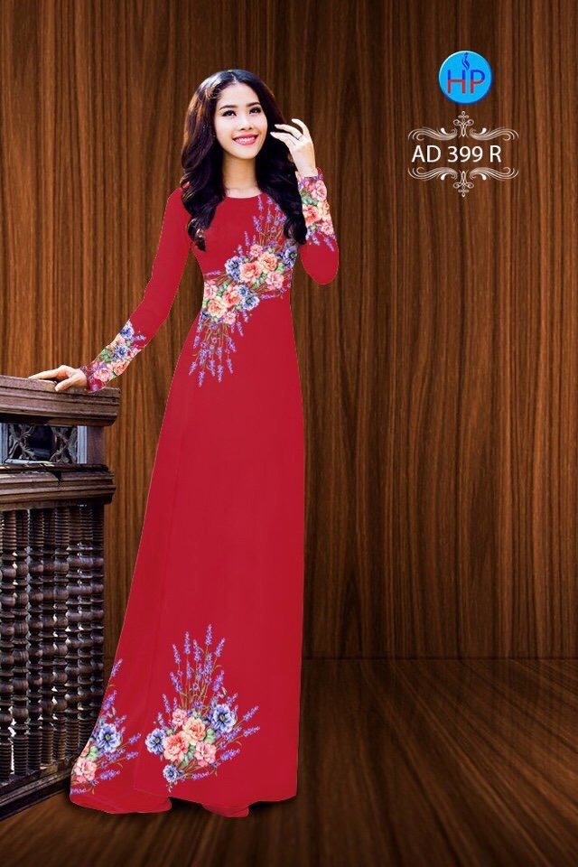 Vải áo dài hoa trên dưới AD 399 - Ảnh 8