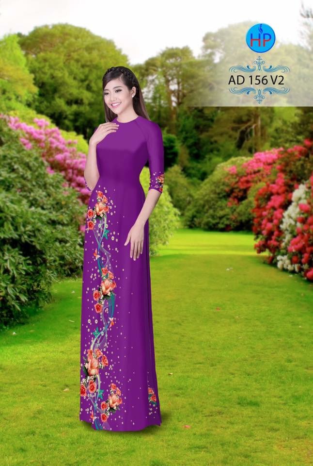 Vải áo dài hoa hồng AD 156 - Ảnh 3