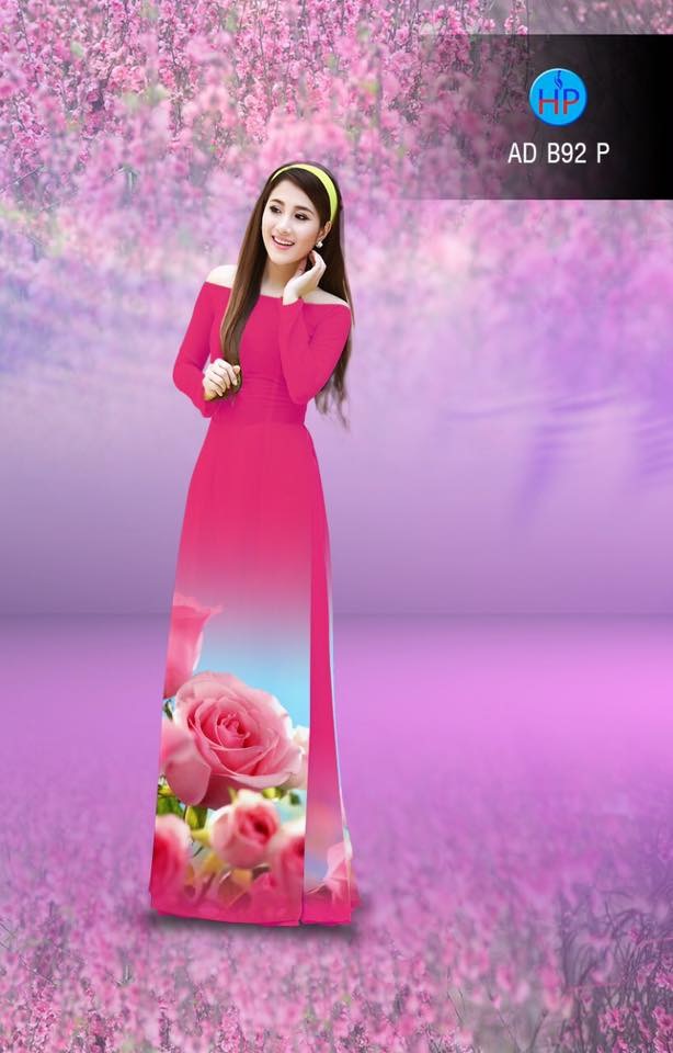 Vải áo dài hoa hồng AD B92 - Ảnh 11