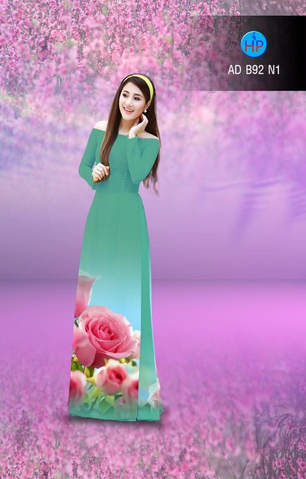 Vải áo dài hoa hồng AD B92 - Ảnh 6