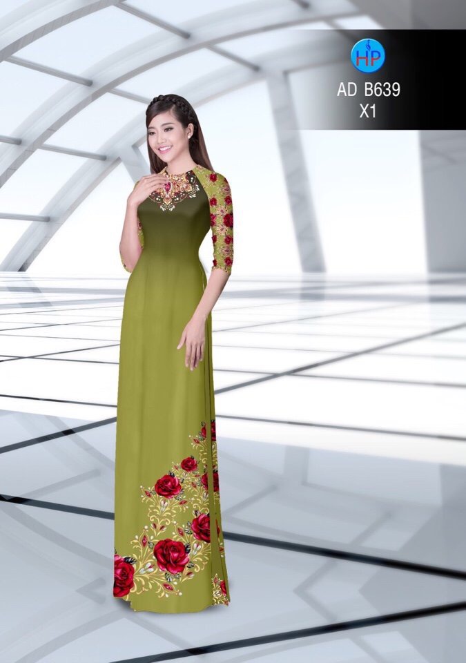 Vải áo dài hoa hồng AD B639 - Ảnh 10