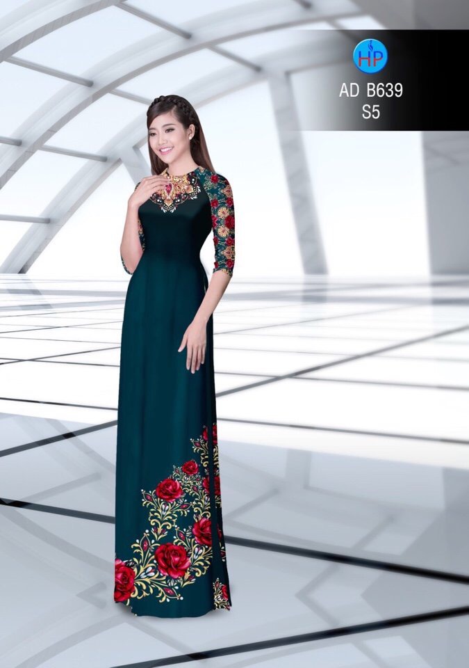 Vải áo dài hoa hồng AD B639 - Ảnh 5
