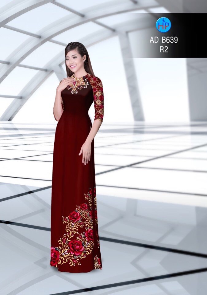 Vải áo dài hoa hồng AD B639 - Ảnh 4