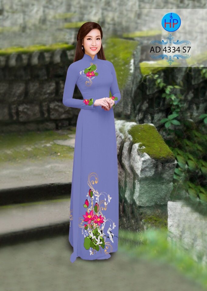 Vải áo dài hoa sen AD 4334 - Ảnh 4