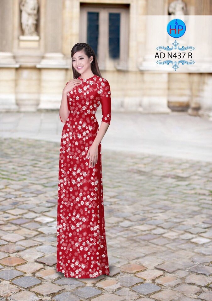 Vải áo dài hoa văn nguyên áo AD N437 - Ảnh 16