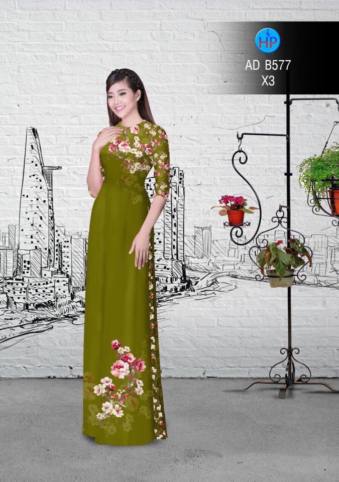 Vải áo dài hoa trên dưới AD B577 - Ảnh 18