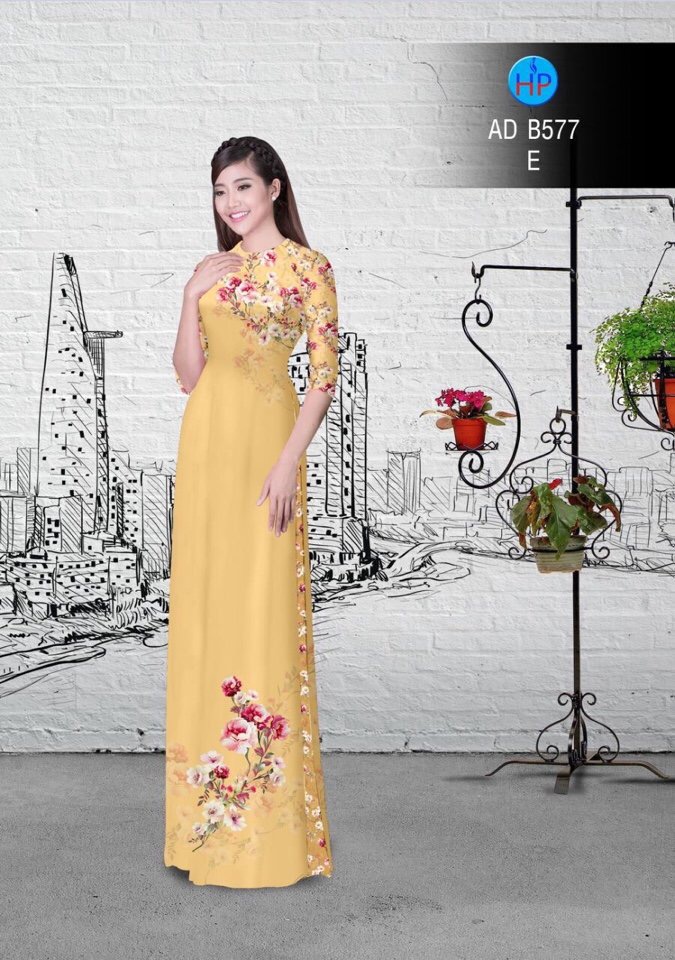 Vải áo dài hoa trên dưới AD B577 - Ảnh 10