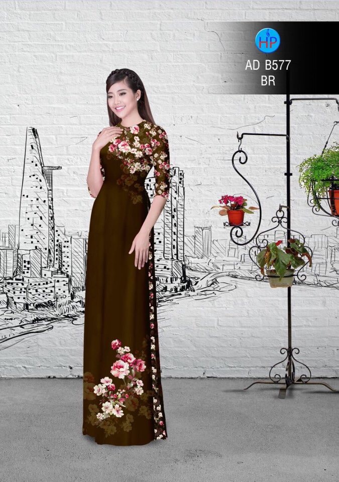 Vải áo dài hoa trên dưới AD B577 - Ảnh 7