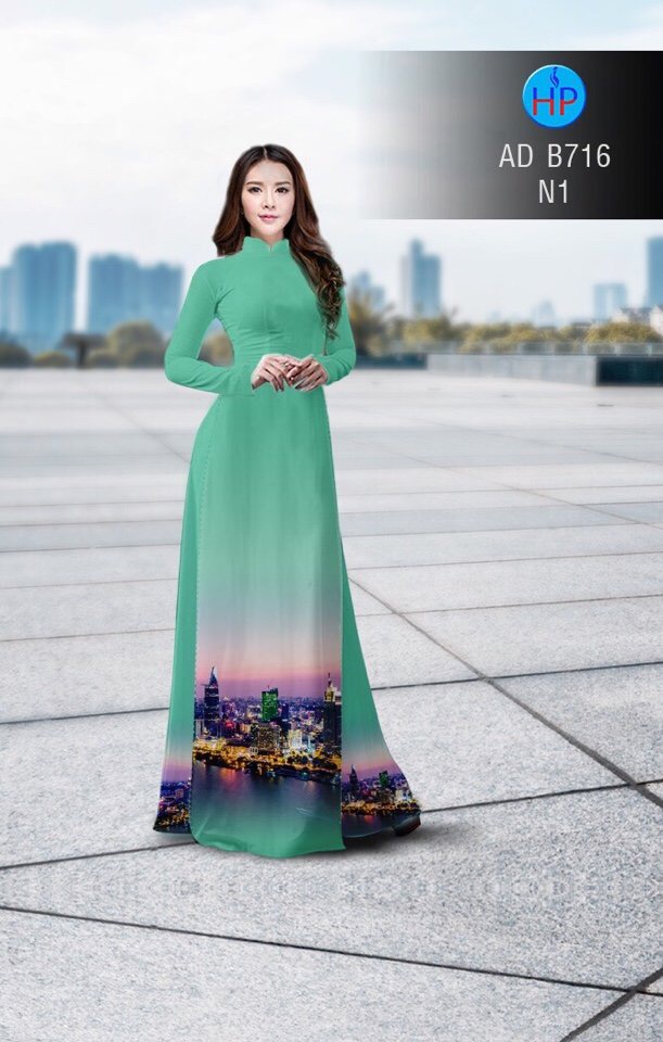 Vải áo dài phong cảnh AD B716 - Ảnh 4
