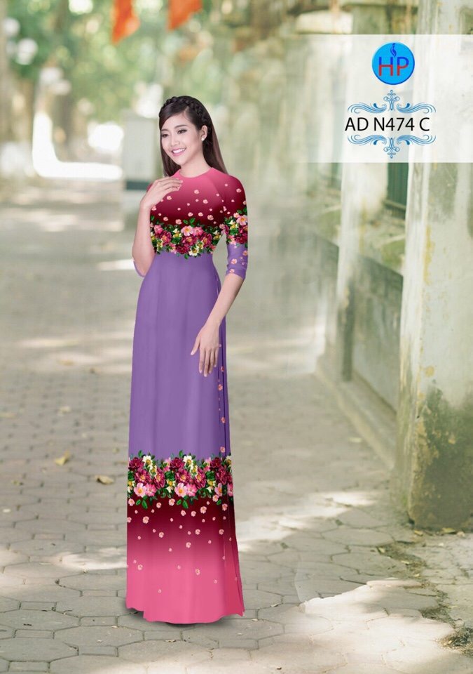 Vải áo dài hoa trên dưới AD N474 - Ảnh 26