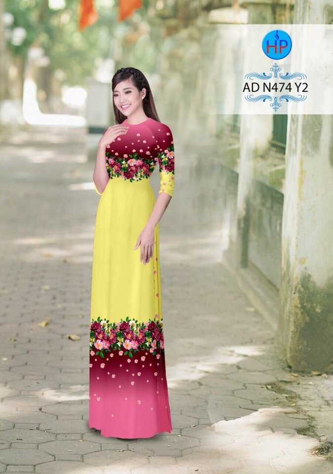 Vải áo dài hoa trên dưới AD N474 - Ảnh 18