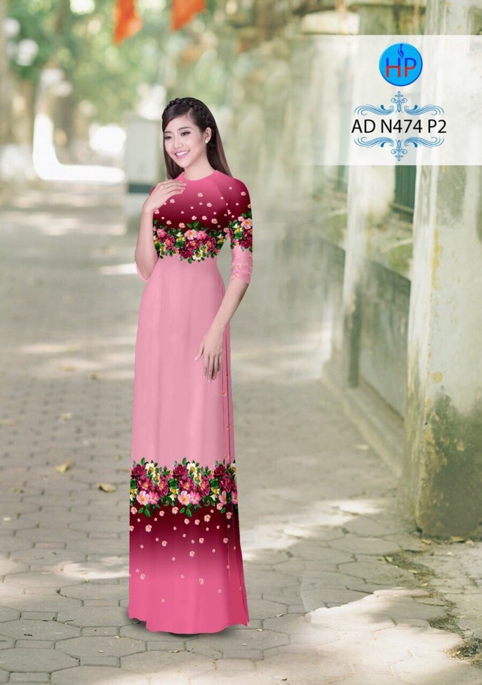 Vải áo dài hoa trên dưới AD N474 - Ảnh 17