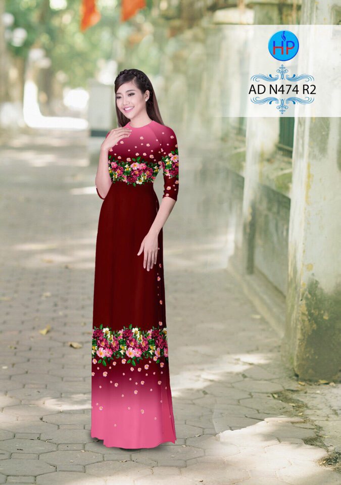 Vải áo dài hoa trên dưới AD N474 - Ảnh 15