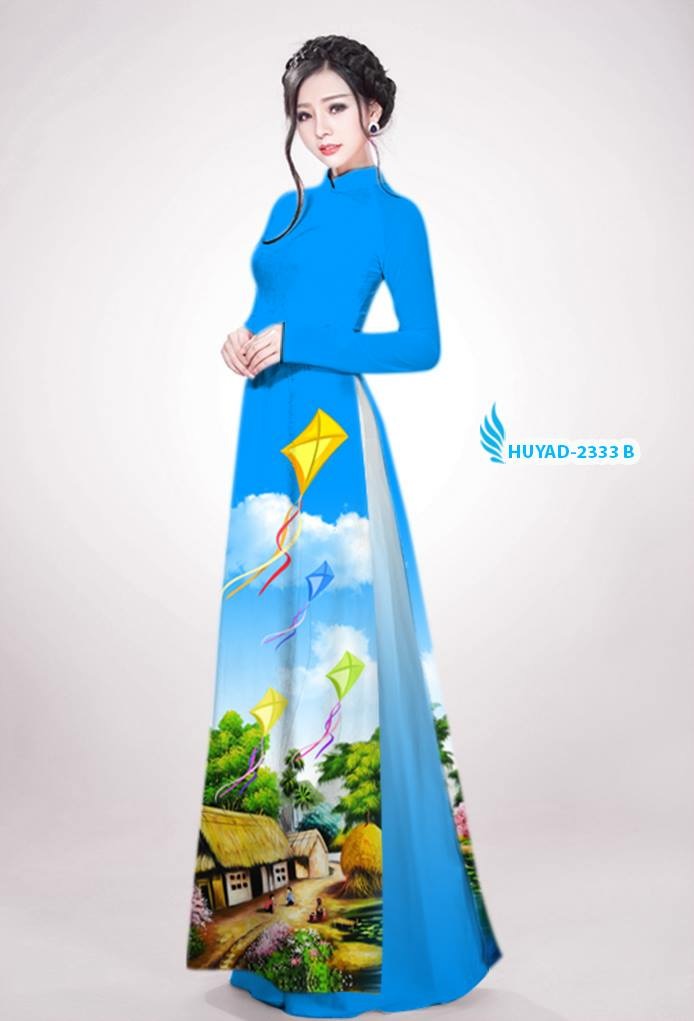 Vải áo dài phong cảnh HUYAD-2333 - Ảnh 10