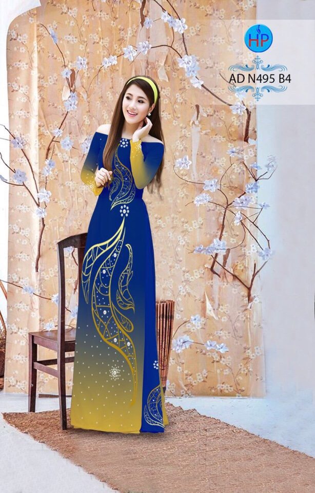Vải áo dài chiếc lá AD N495 - Ảnh 5