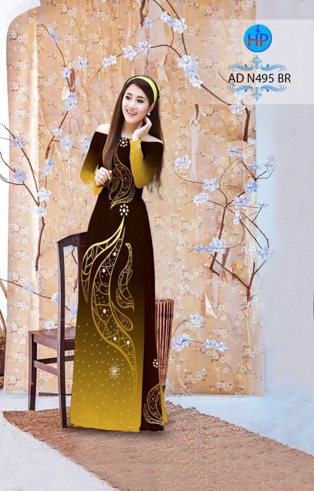 Vải áo dài chiếc lá AD N495 - Ảnh 4