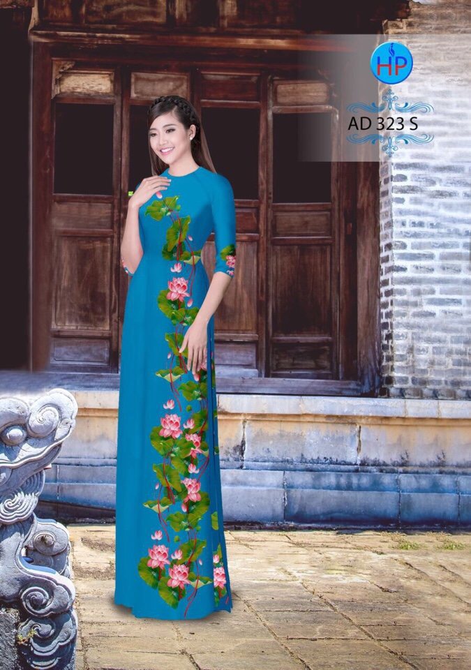 Vải áo dài hoa sen AD 323 - Ảnh 10