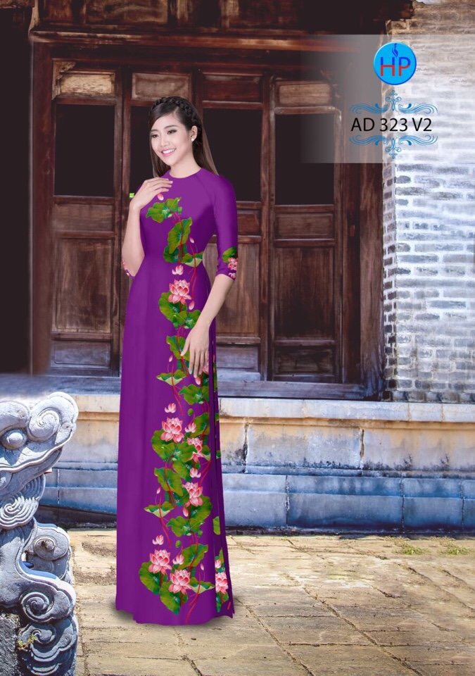 Vải áo dài hoa sen AD 323 - Ảnh 6