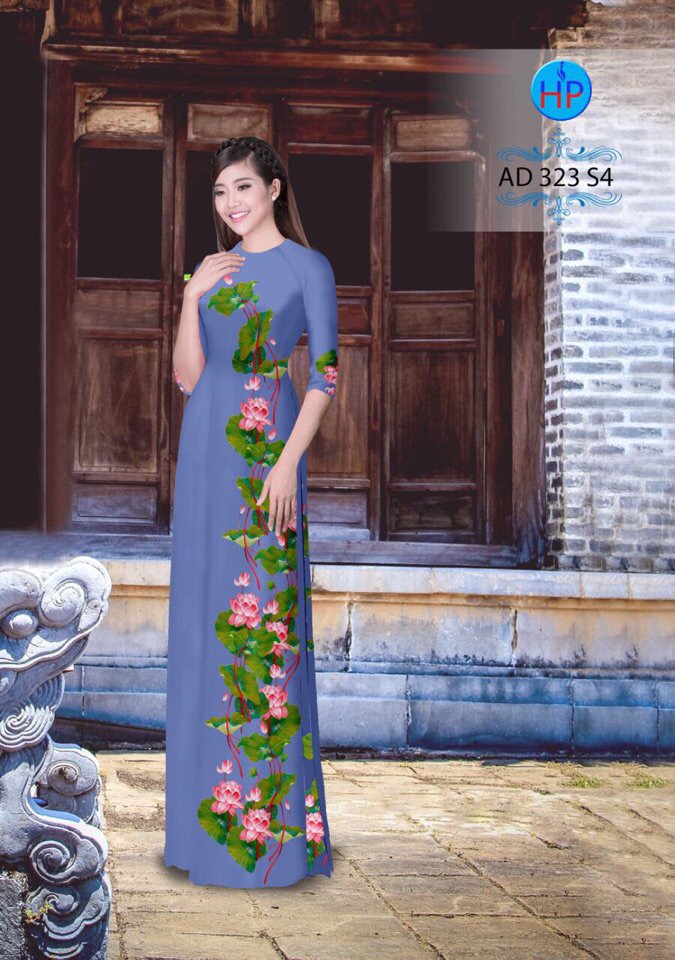 Vải áo dài hoa sen AD 323 - Ảnh 3
