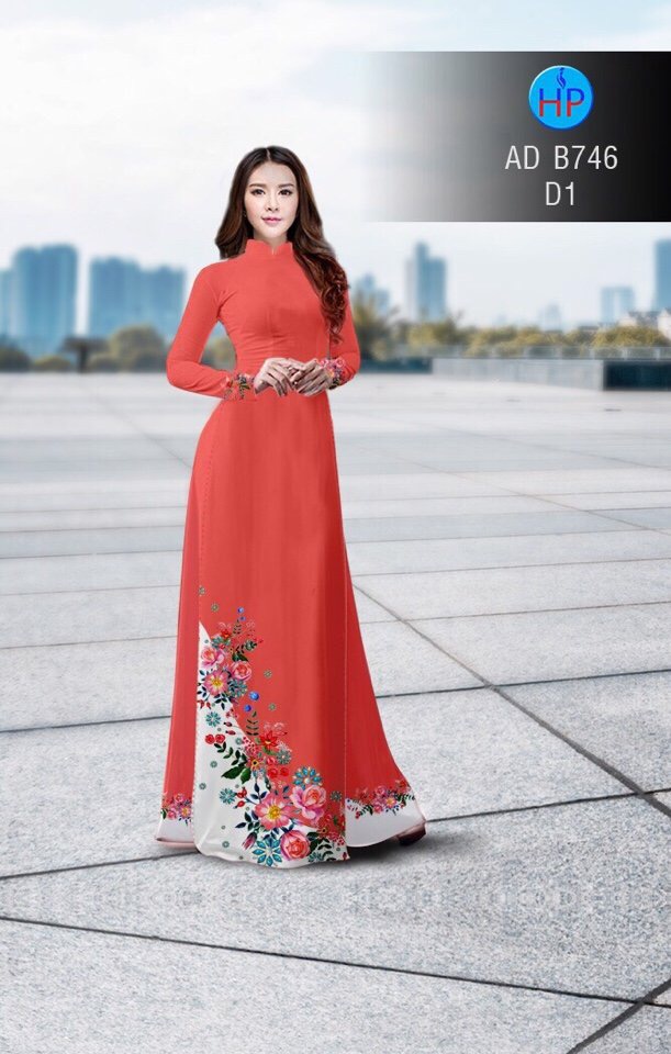 Vải áo dài hoa 3d AD B746 - Ảnh 10