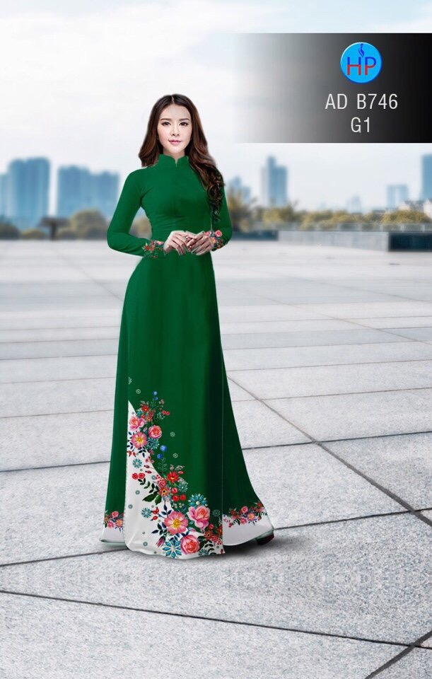 Vải áo dài hoa 3d AD B746 - Ảnh 13