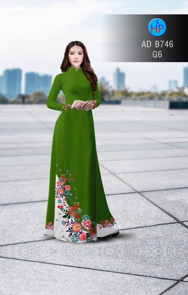 Vải áo dài hoa 3d AD B746 - Ảnh 5