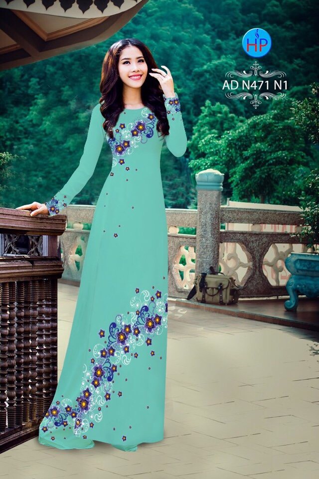 Vải áo dài hoa 3d AD N471 - Ảnh 19