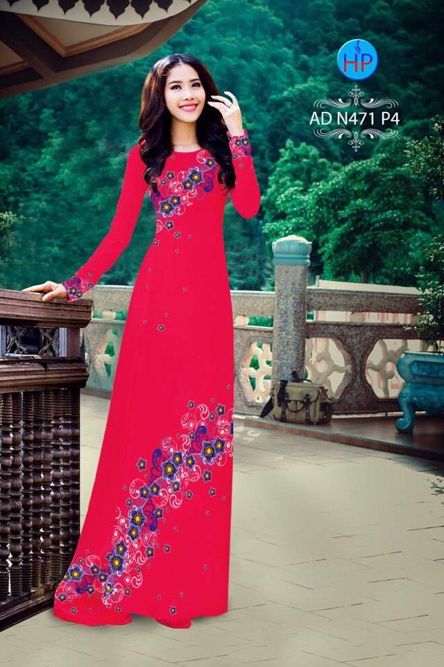 Vải áo dài hoa 3d AD N471 - Ảnh 13