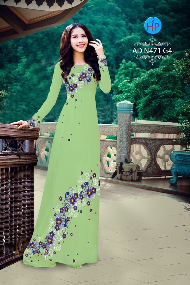 Vải áo dài hoa 3d AD N471 - Ảnh 5