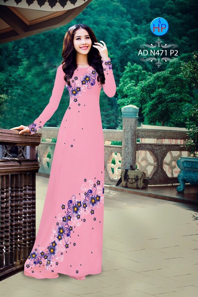 Vải áo dài hoa 3d AD N471 - Ảnh 3