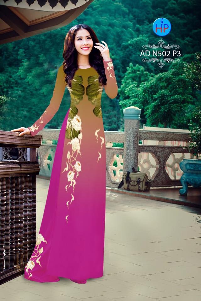 Vải áo dài hoa sen AD N502 - Ảnh 17