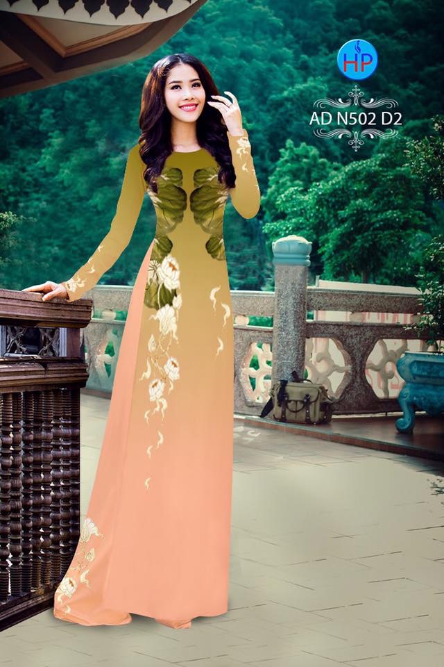 Vải áo dài hoa sen AD N502 - Ảnh 2