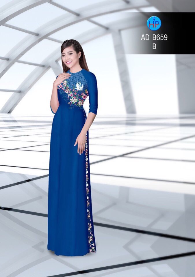 Vải áo dài hoa 3d AD B659 - Ảnh 15