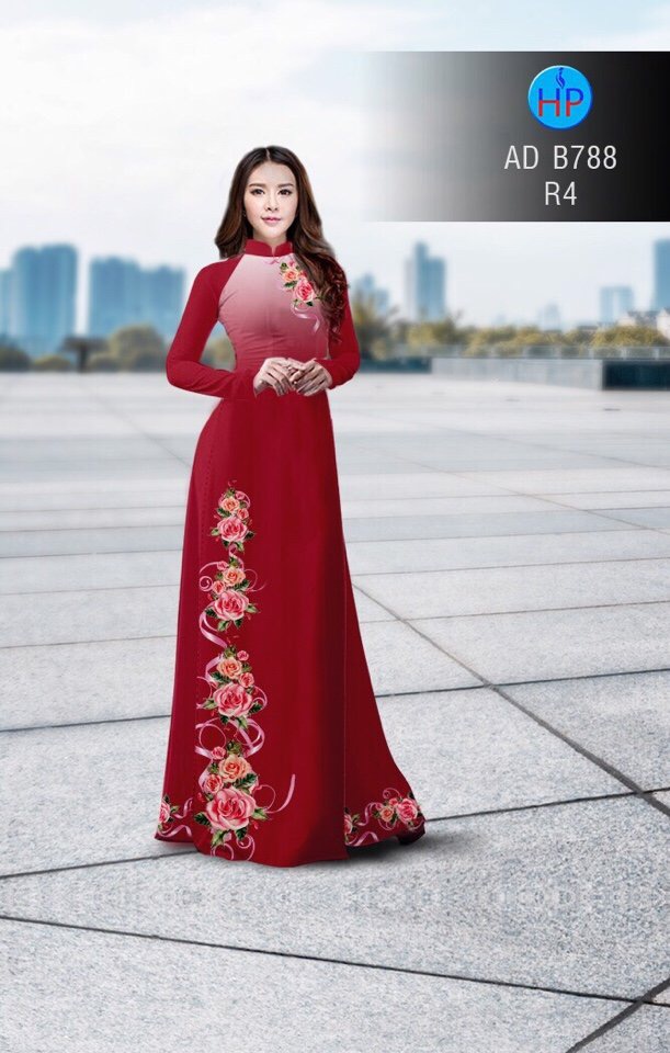 Vải áo dài hoa hồng AD B788 - Ảnh 6