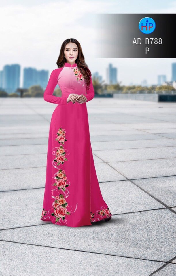 Vải áo dài hoa hồng AD B788 - Ảnh 10