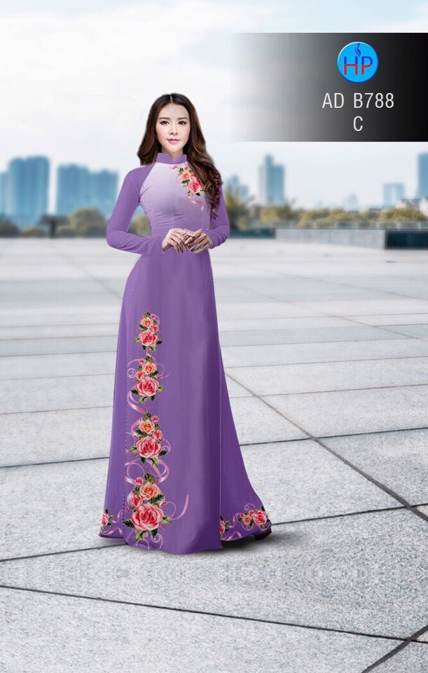 Vải áo dài hoa hồng AD B788 - Ảnh 7