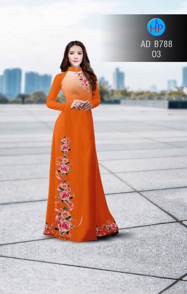 Vải áo dài hoa hồng AD B788 - Ảnh 5