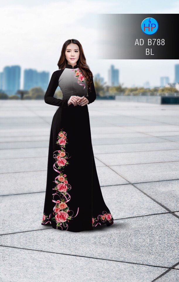 Vải áo dài hoa hồng AD B788 - Ảnh 4