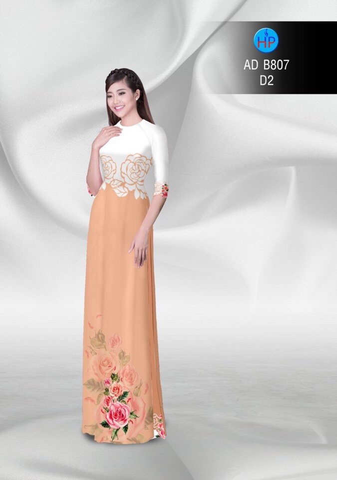 Vải áo dài hoa hồng AD B807 - Ảnh 11