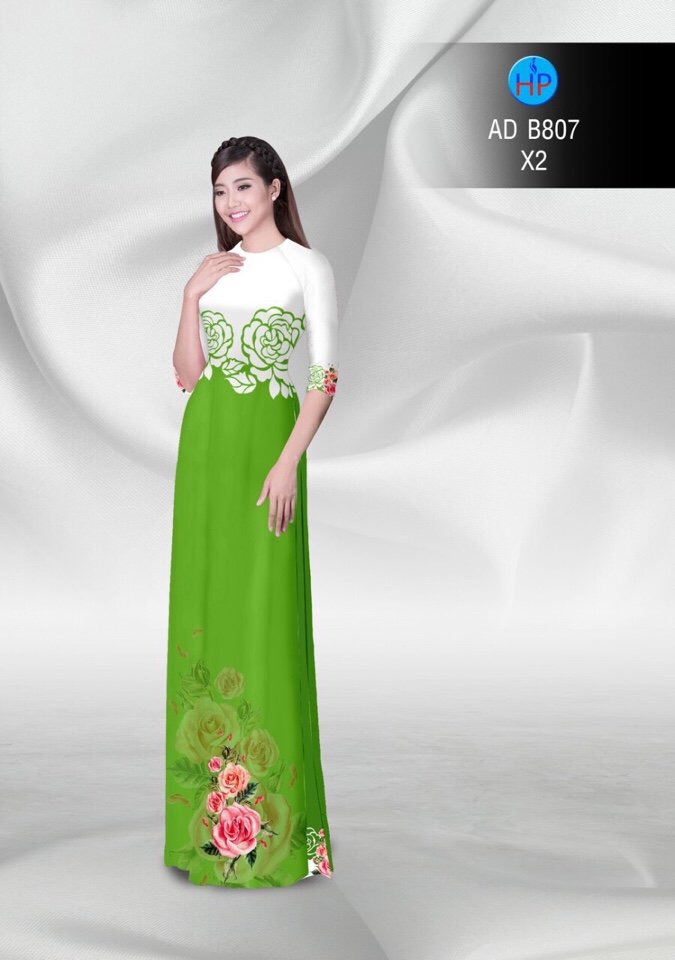 Vải áo dài hoa hồng AD B807 - Ảnh 8