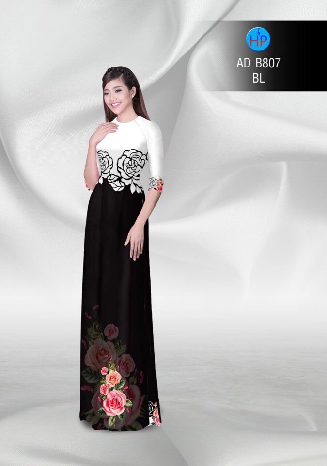 Vải áo dài hoa hồng AD B807 - Ảnh 3