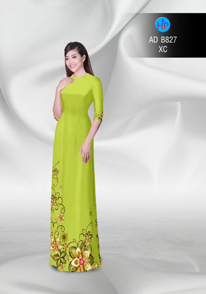 Vải áo dài hoa văn AD B827 - Ảnh 9