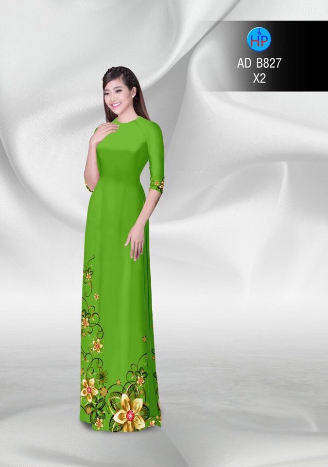 Vải áo dài hoa văn AD B827 - Ảnh 5