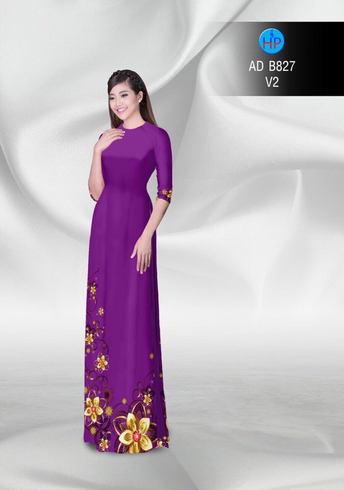 Vải áo dài hoa văn AD B827 - Ảnh 4
