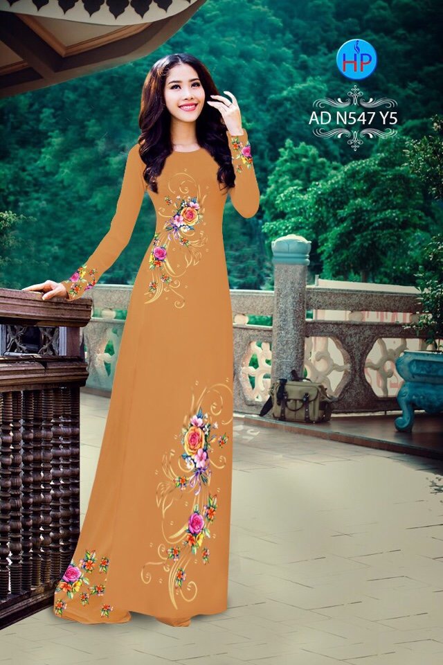 Vải áo dài hoa hồng AD N547 - Ảnh 9