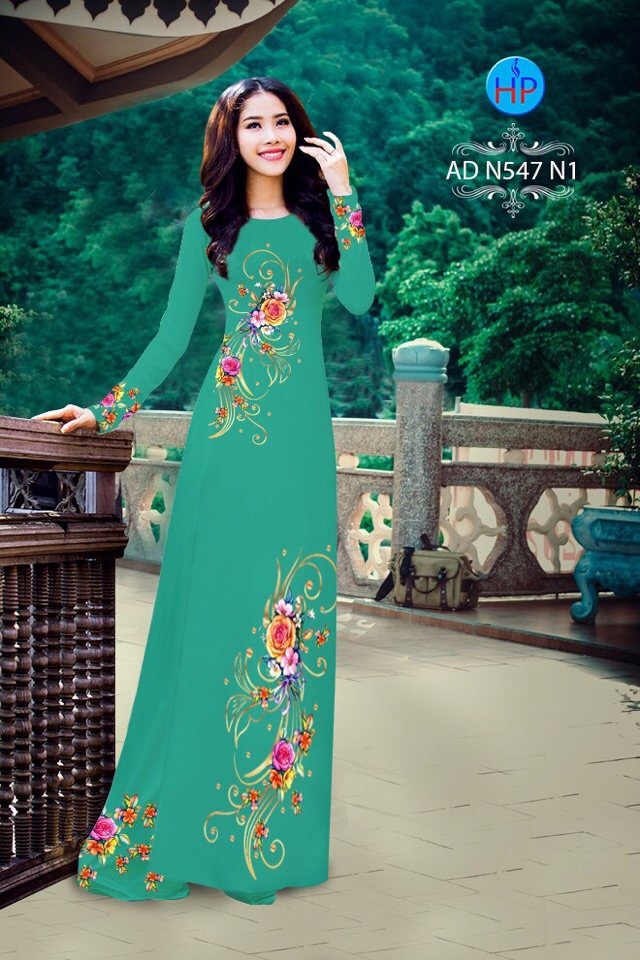 Vải áo dài hoa hồng AD N547 - Ảnh 3