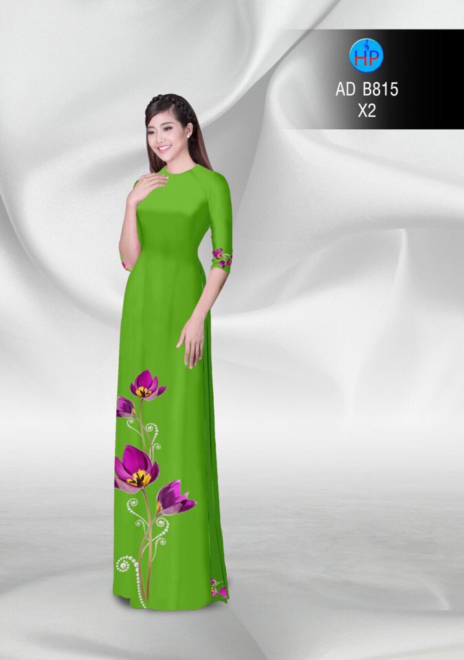 Vải áo dài hoa 3d AD B815 - Ảnh 28